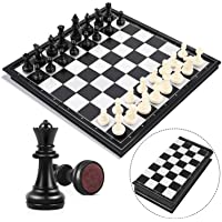 Peradix Tablero Ajedrez Magnético-Juego de ajedrez de Rompecabezas 25 X 25CM Plegable y fácil de Llevar-Juego ajedrez…